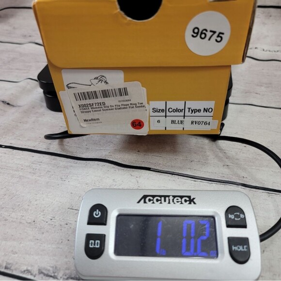 Fisace Womens Slip on Flip Flops Blue Size 6 - Picture 9 of 9